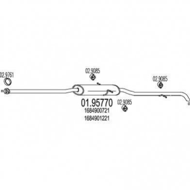 Глушитель MTS 0195770 Mercedes A-Class 1684900721, 1684901221, 1684901521 - изображение 1