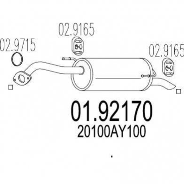 Глушитель MTS 0192170 Nissan Micra, Note 20100AY100 - изображение 1