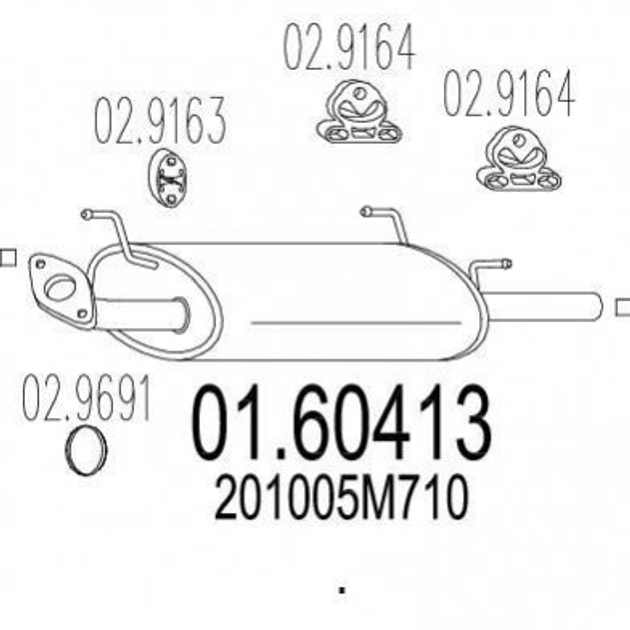 Глушитель MTS 0160413 Nissan Almera 201005M710 - изображение 1