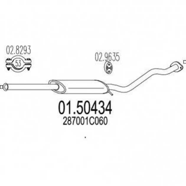 Глушитель средний MTS 0150434 Hyundai Getz 287001C060 - изображение 1