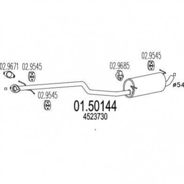 Глушитель средний MTS 0150144 Ford Transit, Connect 4523730 - изображение 1