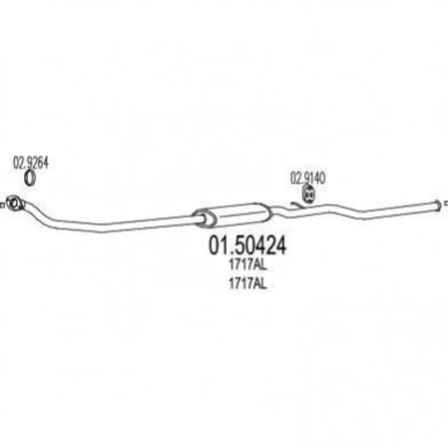 Глушник середній MTS 0150424 Citroen Berlingo; Peugeot Partner 1717AL - зображення 1