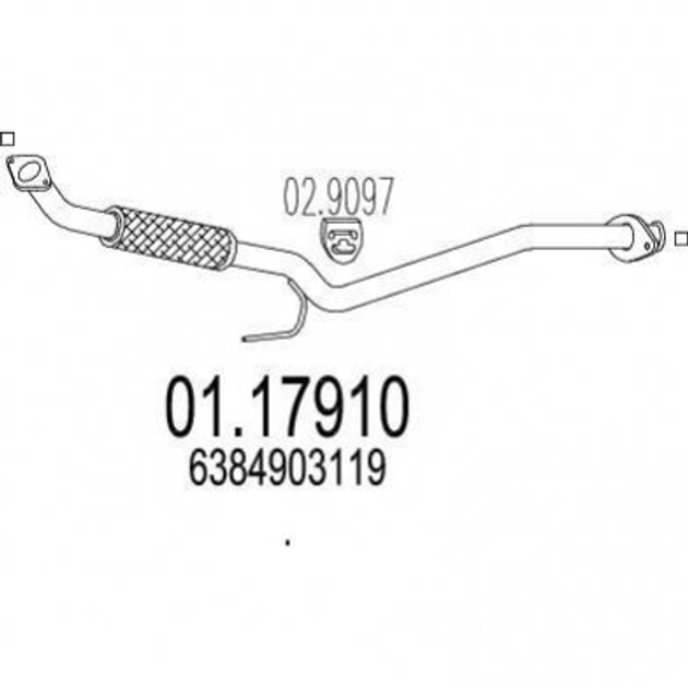 Труба глушника MTS 0117910 Mercedes Vito 6384903119, A6384903119 - зображення 1