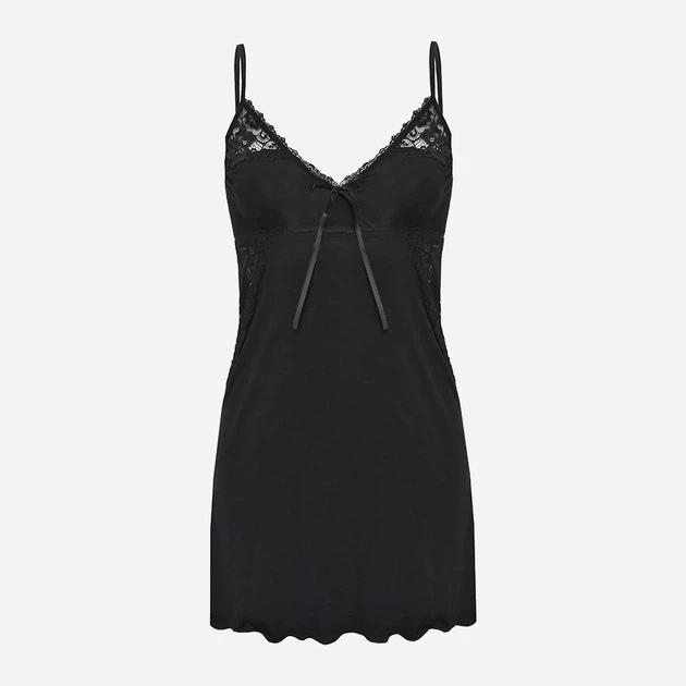 Koszula nocna damska DKaren Slip Lara S Czarna (5901780673543) - obraz 2