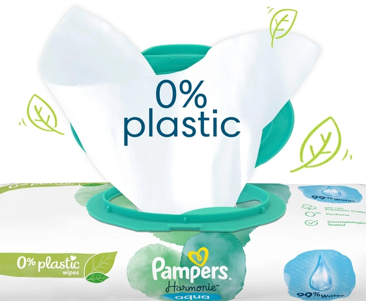 Набір Вологі серветки Pampers Harmonie Aqua Baby Wipes 15 x 48 шт (8006540510247) - зображення 3