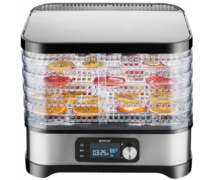 Сушилка пищевой дегидратор для грибов фруктов овощей MalTec PerfectDry450W 450 Вт 5 уровней Серебристо-черная - изображение 1