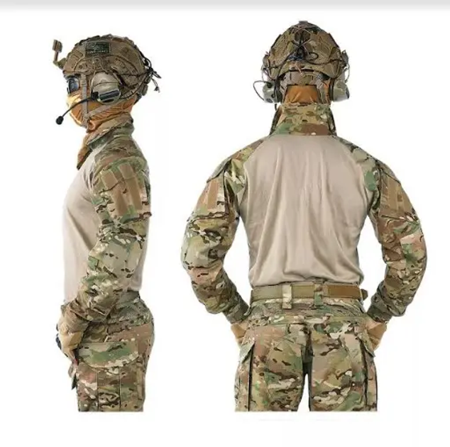 Тактическая армейский рубашка UBAKS ВСУ Multicam ripstop мультикам убакс спандекс с налокотниками р. L - изображение 2