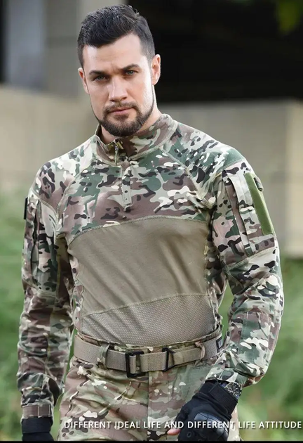 Тактический демисезонный военный коcтюм форма Han Wild рубашка с длинным рукавом, штаны+наколенники р.3XL - изображение 2