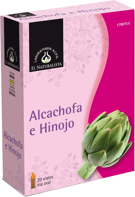 Suplement diety El Natural Alcachofa e Hinojo 20 fiolek (8410914330070) - obraz 1