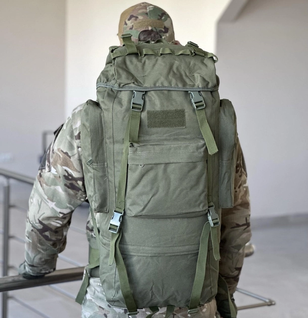 Туристический большой рюкзак Tactic походной военный рюкзак на 65 л тактический рюкзак Олива (ta65-olive) - изображение 1