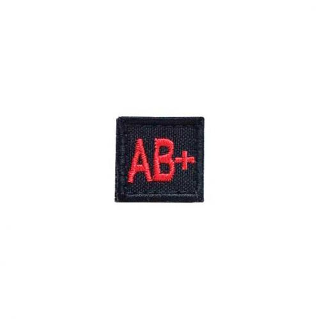 Шеврон Другие вышитая группа крови квадратный AB (IV) Rh+ (Black) 2x2cm - изображение 1