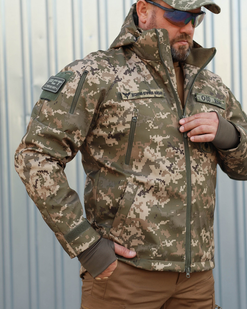 Куртка тактическая FCTdesign Хантер Софтшелл 48-50 пиксель ЗСУ - изображение 1