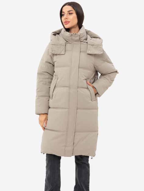 Куртка демисезонная длинная с капюшоном женская Icon ID2303beige S ...