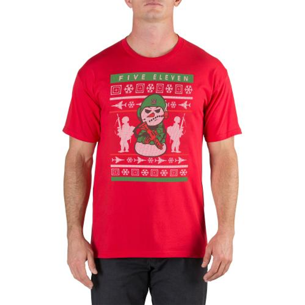 Футболка 5.11 Tactical з малюнком Holiday Ugly T-Shirt (Range Red) 2XL - зображення 1