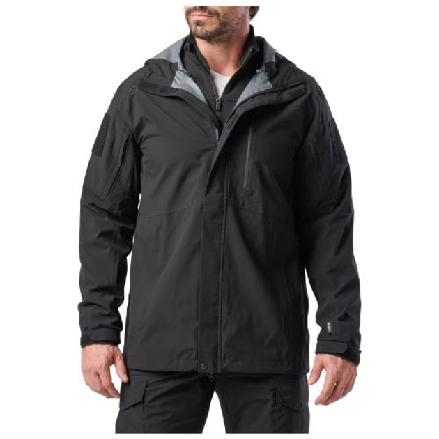 Куртка 5.11 Tactical штормова Force Rain Shell Jacket (Black) XL - зображення 1