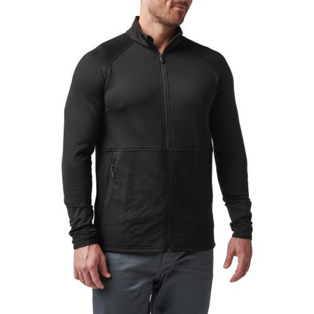 Куртка 5.11 Tactical флісова Stratos Full Zip (Black) 2XL - зображення 1