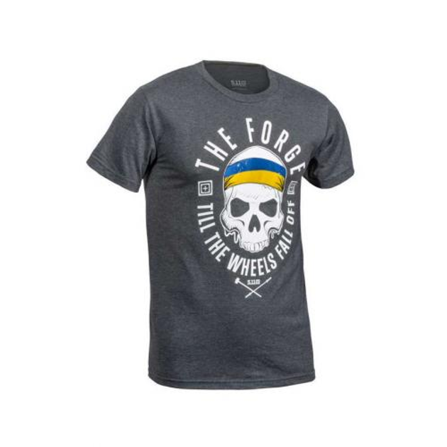 Футболка 5.11 Tactical THE FORGE UKRAINIAN FLAG TEE (лимитированная серия) (Charcoal Heather) M - изображение 2