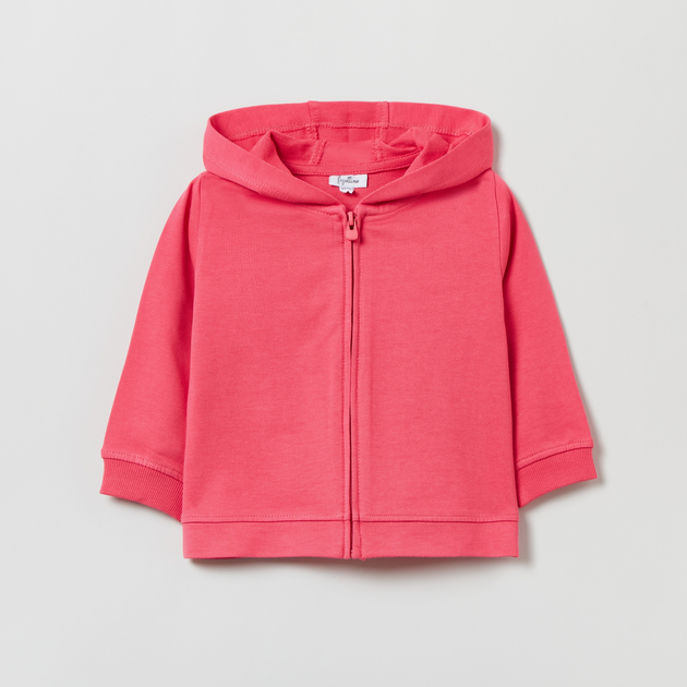 Bluza dla dziewczynki rozpinana z kapturem OVS 1844186 92 cm Różowa (8056781819548) - obraz 1