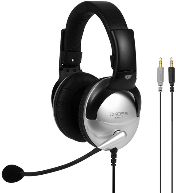 Навушники Koss SB45 Over-Ear Wired Microphone Silver Black (195679) - зображення 5