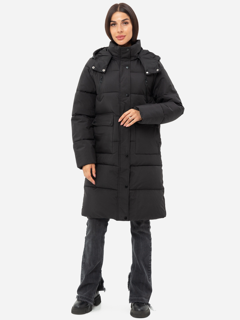 Акція на Куртка демісезонна довга з капюшоном жіноча Icon ID917black XL Чорна від Rozetka