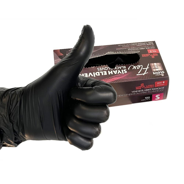 Одноразові рукавички Flex, TPE, чорний, S, 100 шт Reflex - изображение 1