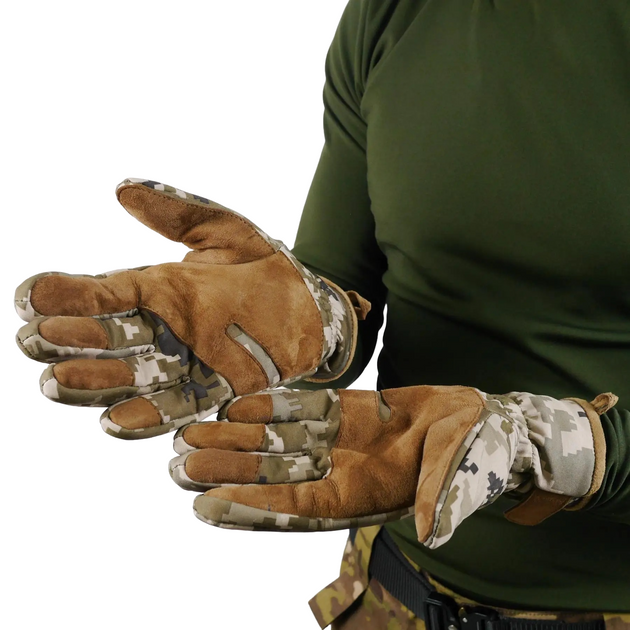 Тактические зимние перчатки Zaromi, пиксель, М - изображение 2