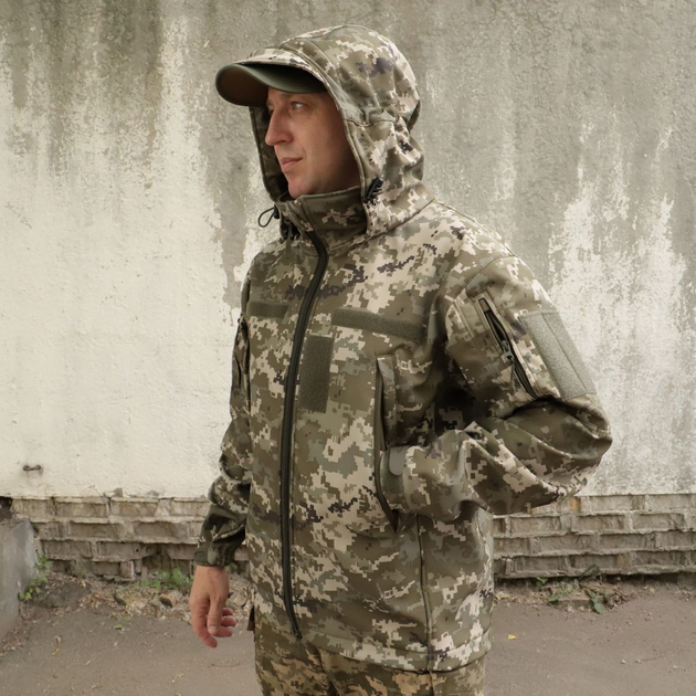 Тактична куртка "Шторм" Softshell піксель розмір 66 (911) - зображення 2