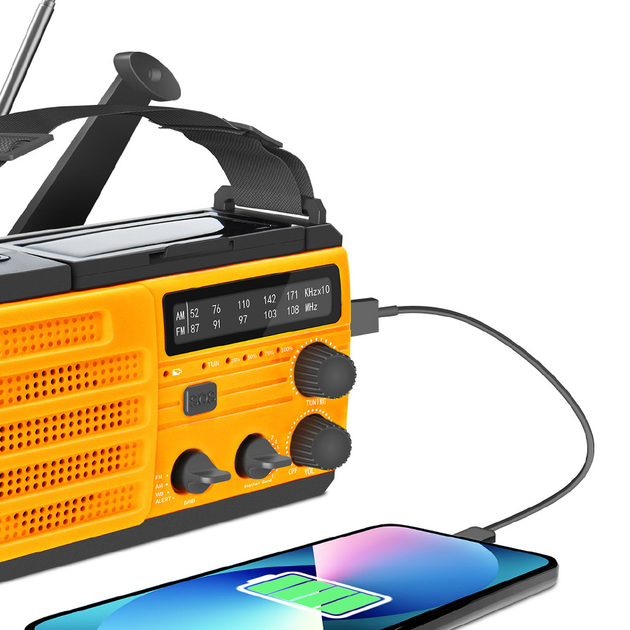 Фонарь кемпинговый KAYINOW 089 8000 mAh с динамо FM AM радио повербанком - изображение 8