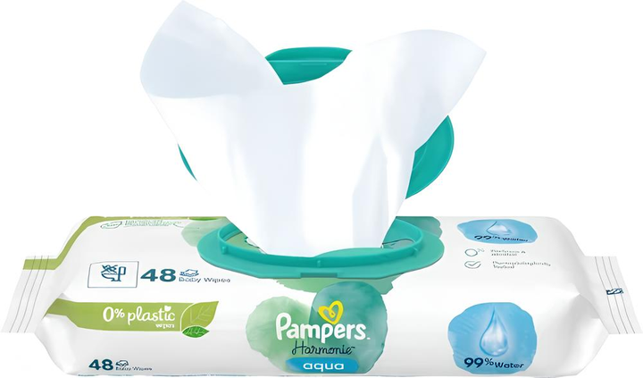 Влажные салфетки Pampers Harmonie Aqua Baby Wipes 48 шт (8006540458563 ...