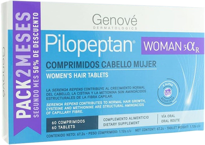 Suplement diety Genove Pilopeptan Woman 5 Alfa Reductasa 60 tabletek (8423372000362) - obraz 1