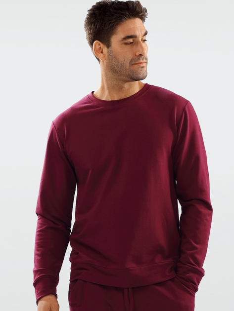 Sweter męski bawełniany DKaren Sweatshirt Justin XL Bordowy (5903251464964) - obraz 1