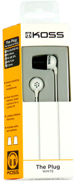 Słuchawki Koss Plug In-Ear Wired White (196809) - obraz 2