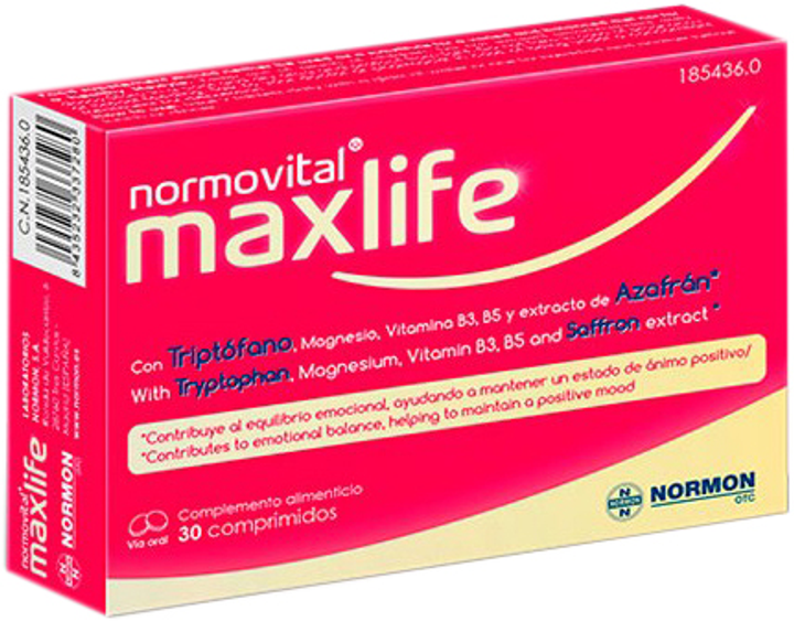 Дієтична добавка Normon Normovital Maxlife 30 таблеток (8435232337280) - зображення 1