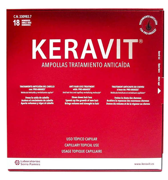 Ампули для волосся Keravit Anticaida 18 Blisters x 6 мл (8470003309837) - зображення 1