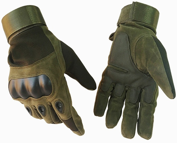 Тактические полнопалые перчатки армейские Tactic военные перчатки с защитой костяшек размер ХL цвет Олива (pp-olive-xl) - изображение 1