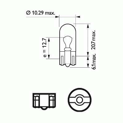 Указательная лампа накаливания PHILIPS 13961CP W5W 24V 5W W2,1X9,5d - изображение 2