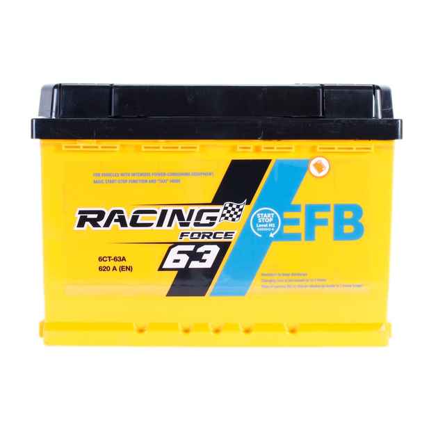 Автомобильный аккумулятор RACING FORCE EFB 6CT 63Ah Низький R+ – фото ...