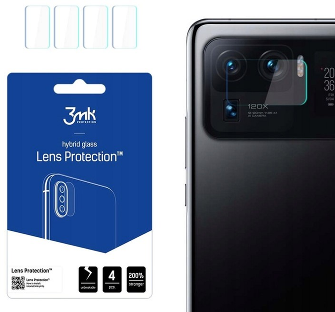 Комплект захисних стекол 3MK Lens Protect для камери Xiaomi Mi 11 Ultra 5G 4 шт (5903108485975) - зображення 1