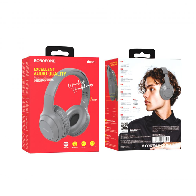 Bluetooth стерео наушники Borofone BO20, Gray купить в интернет ...