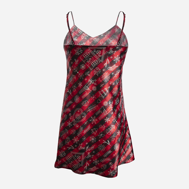 Koszula nocna damska DKaren Christmas Slip Pattern No.12 M Czerwona/Czarny (5903251429017) - obraz 4
