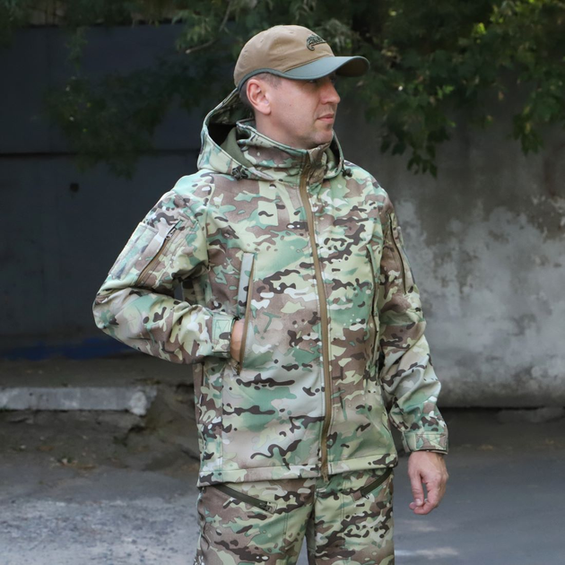 Тактична куртка "Шторм" Softshell мультикам на флісі розмір 56 (911) - зображення 2