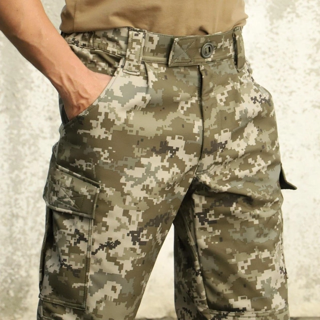 Тактичні штани камуфляжні. Штани ЗСУ Soft-Shell піксель розмір 64 (909) - зображення 2