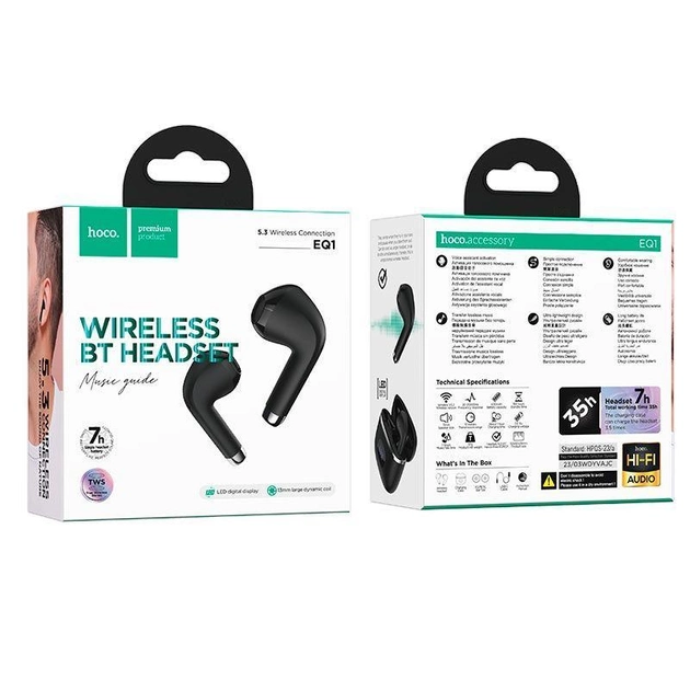 Бездротові Навушники HOCO EQ1 Music guide, Bluetooth Black - изображение 3