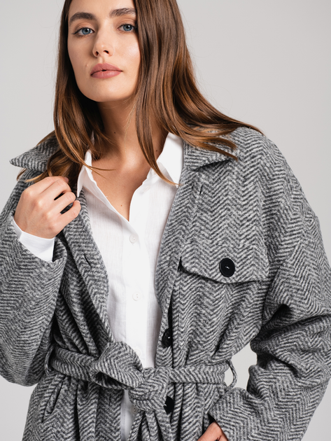 Пальто осіннє жіноче Look Made With Love 909 Paola L/XL Grey (5903999307233) - зображення 7
