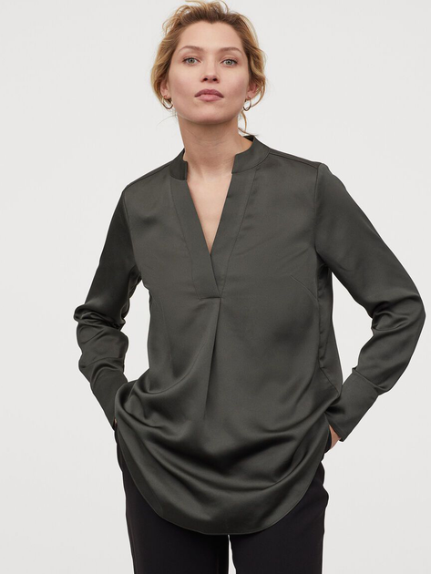 Блузка женская H&M 09-0790791-004 46 Темно-зеленая (СА2000001994658 ...