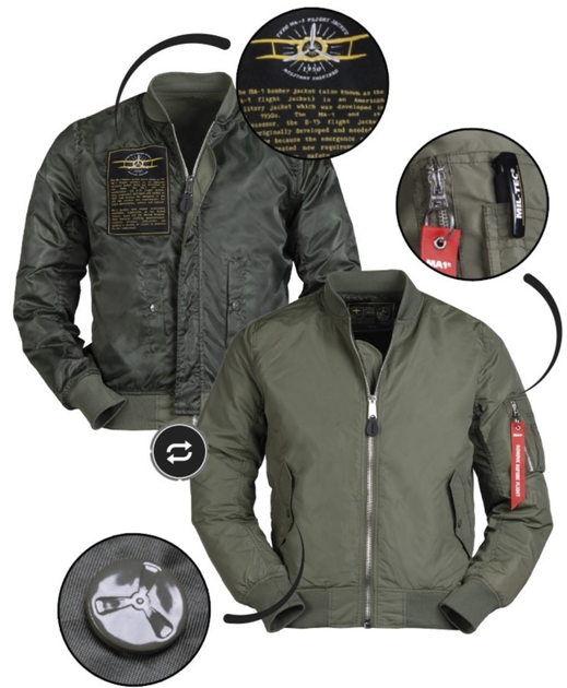 Тактична куртка Mil-Tec бомбер MA1 Summer Olive 10401501 L - зображення 2