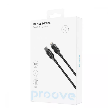 Кабель Charge\OTG Proove Dense Metal Type-C to Lightning 2.4A 1m Black CCDM27002101 - зображення 2