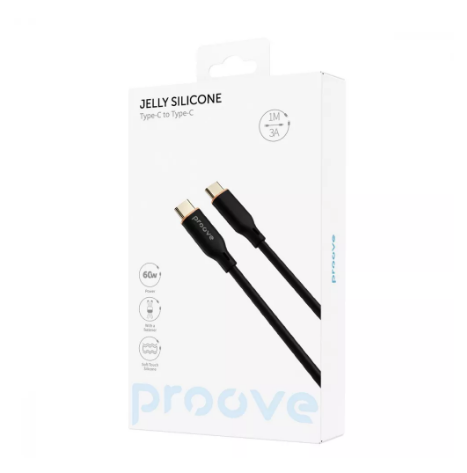 Кабель Charge\OTG Proove Jelly Silicone Type-C to Type-C 60W 3A 1m Black CCJS60002201 - зображення 2
