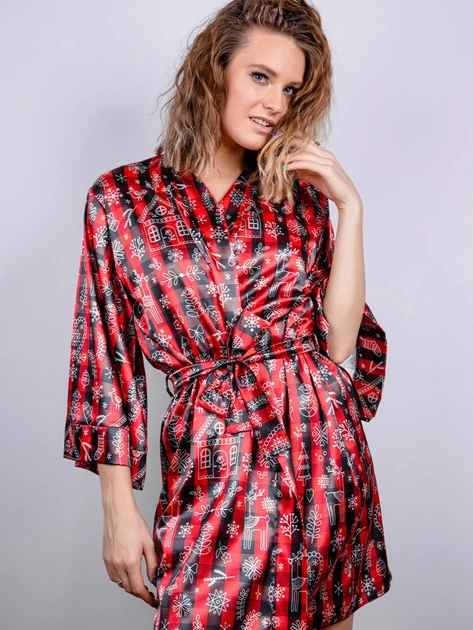 Szlafrok damski DKaren Christmas Housecoat Dk XS Christmas Pattern No. 12 (5903251429895) - obraz 4