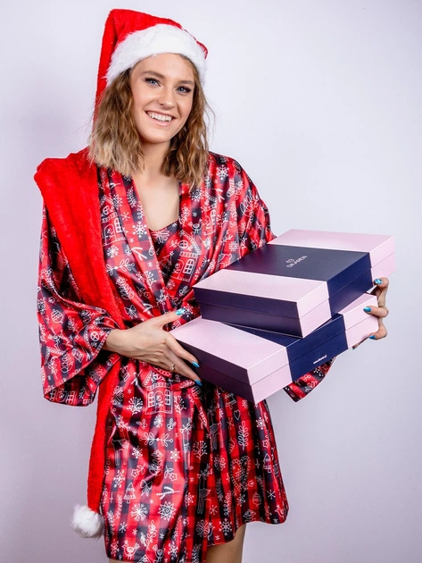 Szlafrok damski DKaren Christmas Housecoat Dk XS Christmas Pattern No. 12 (5903251429895) - obraz 5